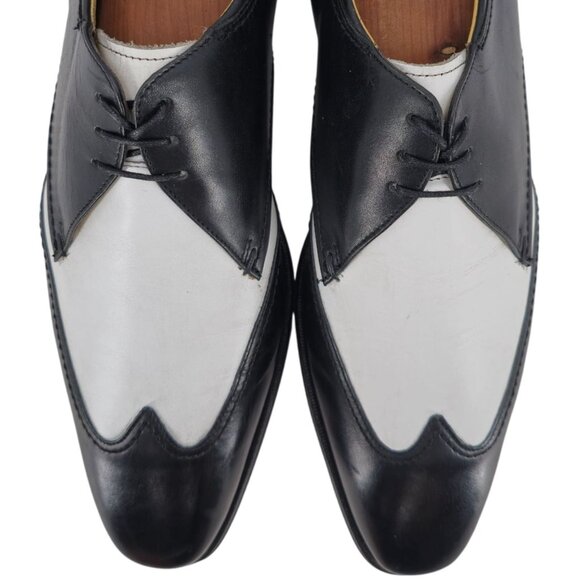 New Old Stock Florsheim Imperial Black White Wingtip Spectators 10D Dress Shoes - Picture 4 of 11